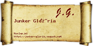 Junker Glória névjegykártya
